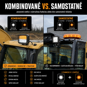 Pracovní LED světlo s výstražnou funkcí vs. samostatné pracovní světlo