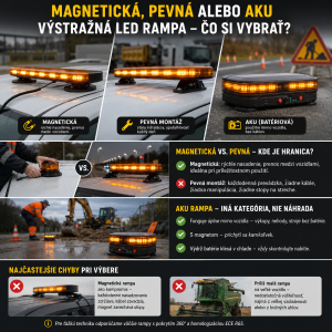 Magnetická, pevná nebo AKU výstražná LED rampa - co si vybrat?