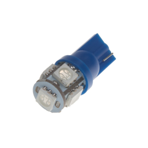 LED autožárovka 12V/W5W/T10 - modrá 5xSMD (2ks)