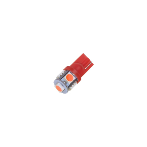 LED autožárovka 12V / W5W / T10 - červená 5xSMD (2ks)