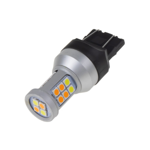 LED autožárovka 12-24V / T20 (7443) - dual color 22xSMD (bílá / oranžová) 2ks
