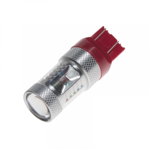 LED autožárovka 12-24V / T20 (7443) - červená 6 x 5W LED (2ks)