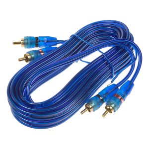Signálové kabely 3m - modré 2x2 Cinch + ovIádací vodič