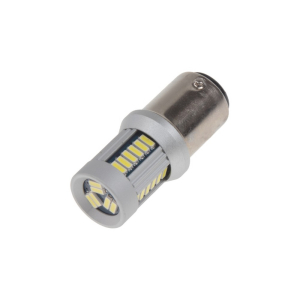 LED autožárovka BAZ15d - bílá 30xSMD LED CanBus / 12-24V / dvouvláknová (2ks)