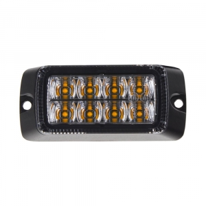 Výstražné LED světlo 12V/24V - 8 x 3W LED oranžové ECE R65 (92,5x41x26mm)