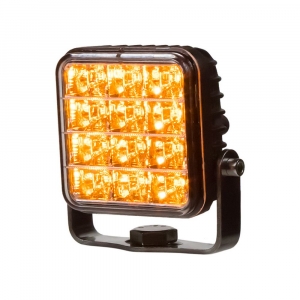 Výstražné LED světlo 12V/24V - oranžové 12x2W SMD LED / ECE R65 (74x74x38mm)