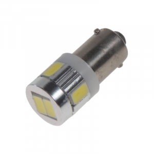 LED autožárovka BA9s /12V - bílá 6x SMD5630 LED (2ks)