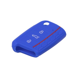 Silikonový obal pro klíč - Seat / Škoda / VW (3-tlačítkový) modrý