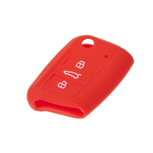 Silikonový obal pro klíč - VW / Seat / Škoda (3-tlačítkový) červený