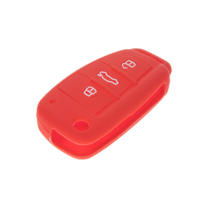 Silikonový obal pro klíč - Audi (3-tlačítkový) červený