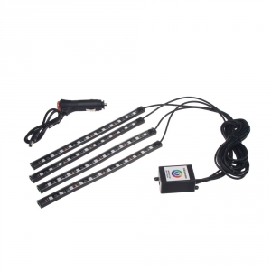 LED RGB vnitřní / vnější osvětlení 12V - 4x 12SMD LED RGB pásek / Bluetooth / ovládání telefonem