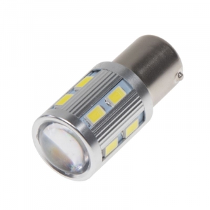 LED autožárovka BA15s / 12-24V - bílá 12xSuper SMD/1x3W LED (2ks)