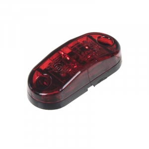 Obrysové LED světlo 12V / 24V - červené 2x LED / oválné / ECE R7 (65x28x18mm)