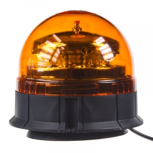 LED maják oranžový 12/24V - 12x 3W LED/ECE R65/R10 s uchycením na magnet (ø145 x 122mm)