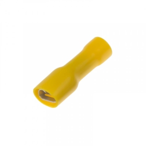 Objímka - izolovaná / plochá / 6,3mm / žlutá (100ks)