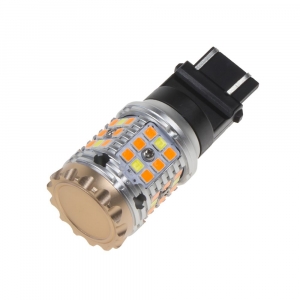 LED autožárovka T20 (3157) - 12V bílá-oranžová 40x LED SMD 3030 CANBUS (2ks)