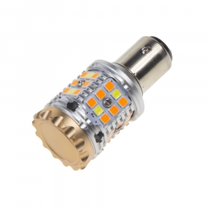LED autožárovka BAY15D - 12V bílá-oranžová 40x LED SMD 3030 CANBUS (1ks)