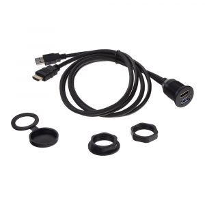 Prodlužovací kabel - USB + HDMI s panelem na palubní desku (1m)