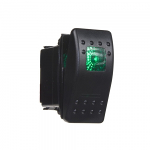 Spínač kolébkový 12V/24V - se zeleným LED podsvícením (38x22mm) Rocker