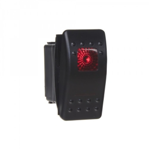 Spínač kolébkový 12V/24V - s červeným LED podsvícením (38x22mm) Rocker