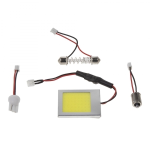 LED panel W5W / SV8,5 / BA9s - bílý 48xCOB Led / 12-24V (37x42mm)