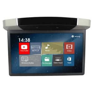 Stropní LCD monitor 15,6&quot; - 12V / osa Android / HDMI / USB / dálkové ovládání se snímačem pohybu / šedý