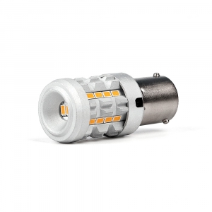 LED autožárovka BAU15s / 12V - oranžová / CanBus 26xSMD LED (2ks)