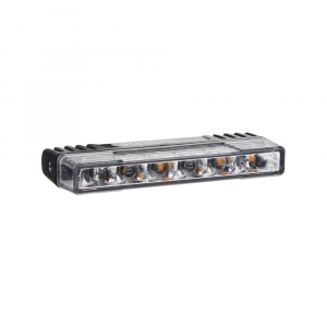 LED predátor do mřížky 12V/24V - oranžový 6x 3W LED / ECE R10/R65 (90x13x35mm)