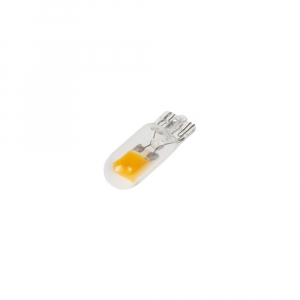 LED žárovka do auta T10 - 12V bílá teplá 2x COB LED čip / plné sklo (2ks)