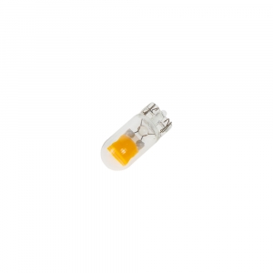 LED žárovka do auta T10 - 12V oranžová 2x COB LED čip / celoskleněná (2ks)