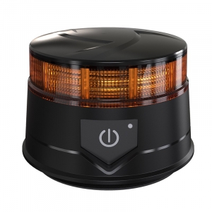 LED maják AKU - oranžový 30x0,7W LED nabíjecí s magnetem ECE R65 R10 (102x75mm)
